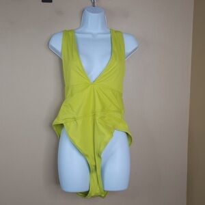 SKIMS  (C4) RECYCLED SWIM CUT OUT PLUNGE MONOKINI CITRUS SIZE NWT XXS